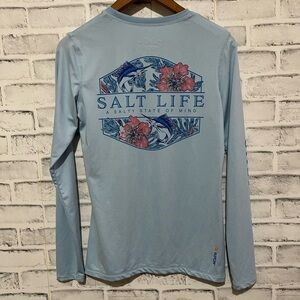 Women’s Salt Life “Salty State of Mind” Marlin floral long sleeve top Sm…